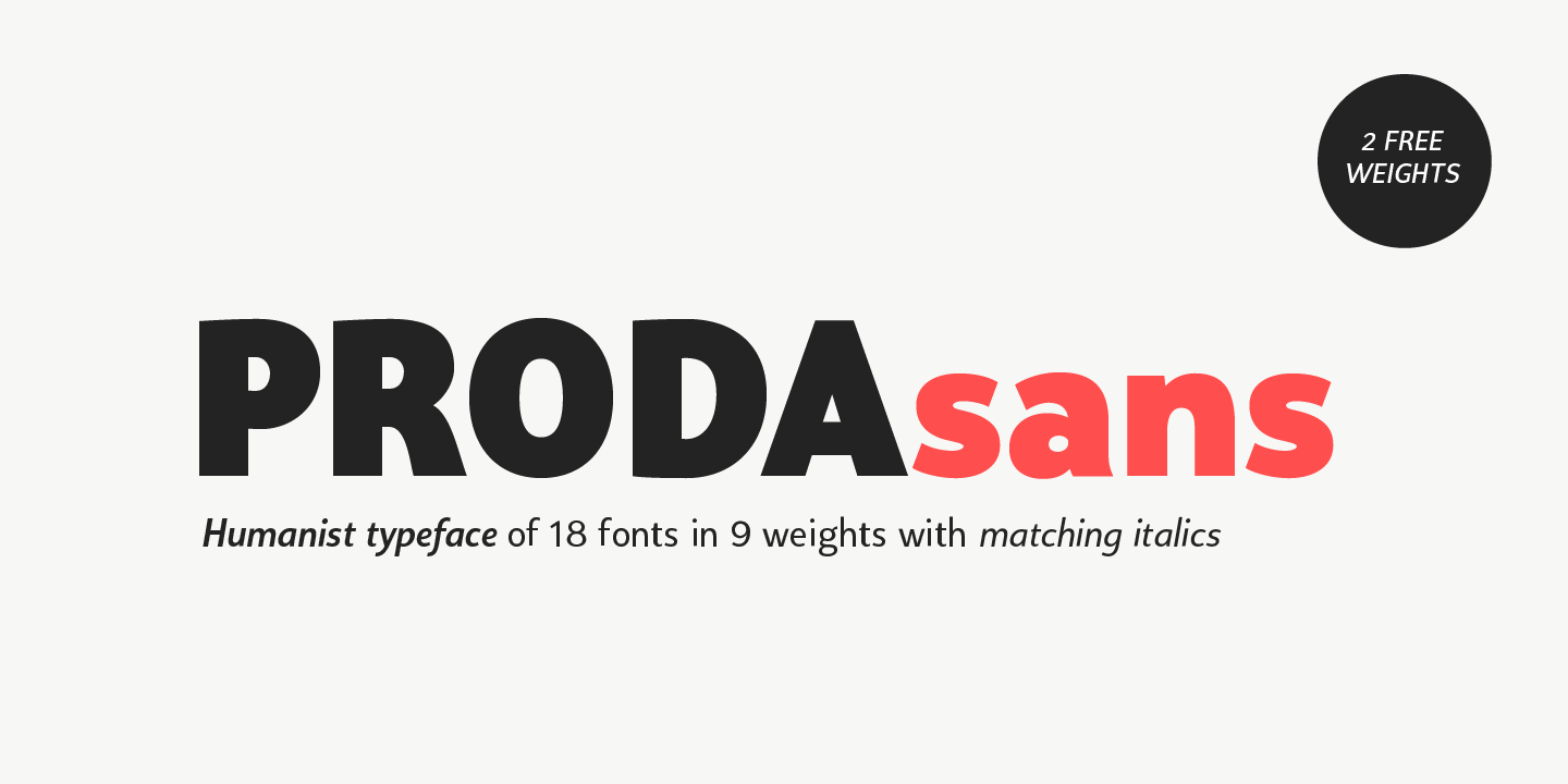 Przykład czcionki Proda Sans Thin Italic